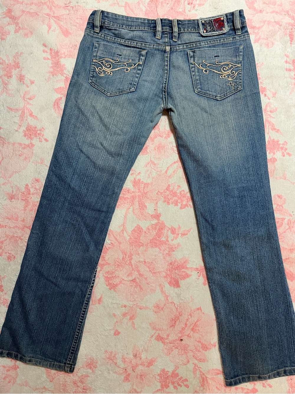 SUPER RARE - Deadstock Diesel Blue Denim Jeans with Red Embroidered Patch - Picture 4 of 11